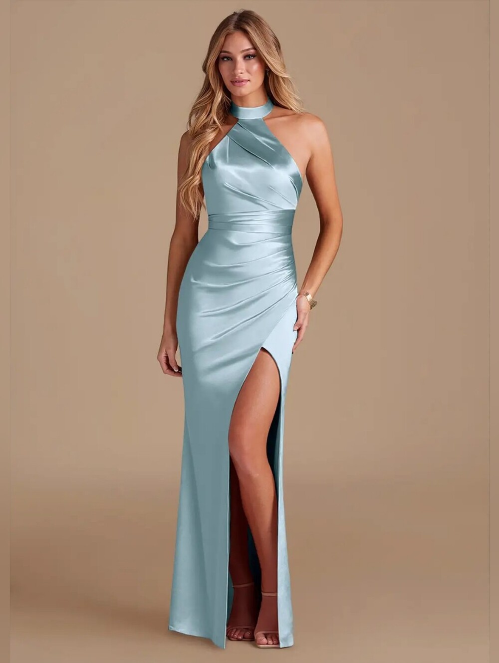 Azazie Karlotta Dress Sky Blue Size A10 Unaltered